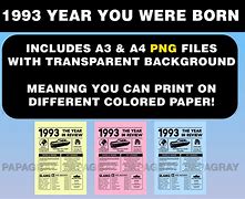Image result for 1993 Year You Were Born Printable Free