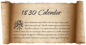 Image result for 1830 Calendar