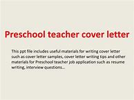 Image result for Preschool Teacher Cover Letter