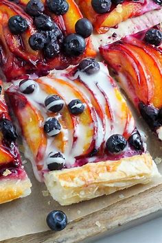Easy Blueberry Peach Tart with Vanilla Glaze - Baker by Nature | Recipe | Fruity desserts, Dessert recipes easy, Eat dessert