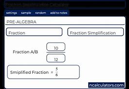Image result for Simplify the Fraction Calculator