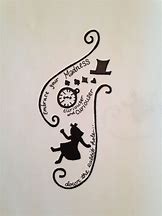 Image result for Alice in Wonderland Rabbit with Clock Tattoo