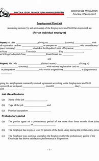 Image result for Employment Contract Template Word