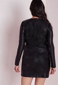 Image result for Black Faux Leather Mini Dress