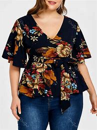 Image result for Plus Size Floral Blouse