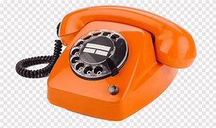 Image result for Rotary Phone with Leather Case Orange