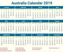 Image result for Calendar 2019 Australia