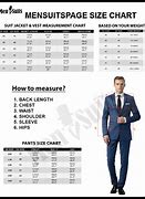 Image result for Men's Suit Size Chart