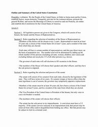 Image result for United States Constitution Outline