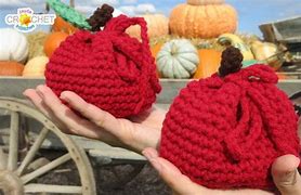 Image result for Crochet Drawstring Apple Bag