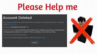 Image result for Roblox Account Deleted Meme