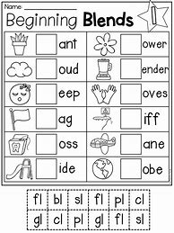 Image result for 1st Grade Blends Worksheets