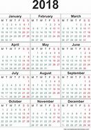 Image result for Free Printable 2018 Monthly Calendar PDF