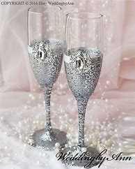 Image result for Wedding Champagne Flutes Silver