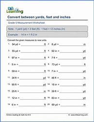 Image result for Yard Feet Inches Worksheet