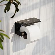 Image result for Black Toilet Roll Holder with Shelf