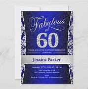 Image result for 60th Birthday Invitations for Women Royal Blue and Silver