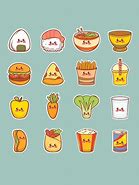 Image result for Cute Cartoon Food Stickers
