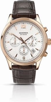 Image result for Sekonda Chronograph Leather Stap