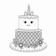 Image result for Cute Unicorn Birthday Cake Coloring Page