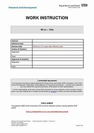 Image result for Work Instruction Template
