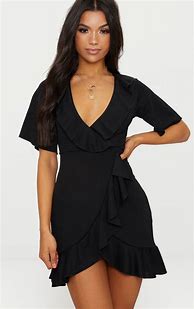 Image result for Black Wrap around Dress