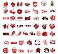 Image result for Aesthetic Red Stickers Printable
