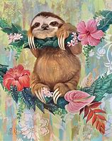 Image result for Sloth Canvas Painting