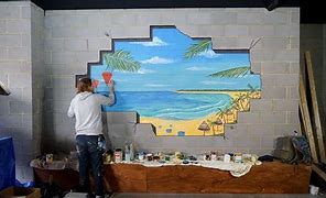 Image result for Painted Hole in the Wall Galaxy Mural