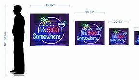 Image result for How Big Is 18 Inches Length for a Neon Sign