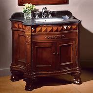 Image result for Cherry Bathroom Vanity with Black Top