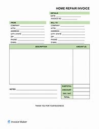 Image result for Maintenance Invoice Sample