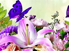 Image result for Spring Flowers with Butterflies