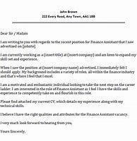 Image result for Financial Assistant Cover Letter