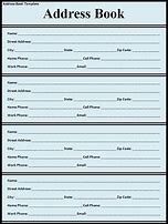 Image result for Free Printable Address Book Page Template