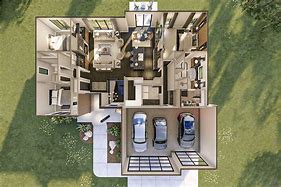 Image result for 1-Story 3D House Plan