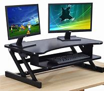 Image result for Dual Monitor Adjustable Desk Stand