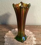 Image result for Green Carnival Glass Vase