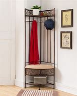 Image result for Corner Coat Rack with Storage