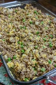 Image result for Jiffy Cornbread Cheeseburger Casserole