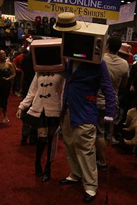 Image result for Cardboard TV Head Cosplay