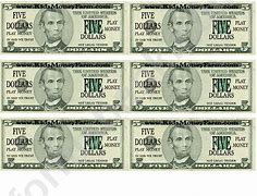 Image result for Printable 5 Dollar Money Sheet