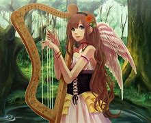 Image result for Anime Girl Playing Harp