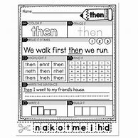 Image result for Worksheet for the Word Then