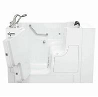 Image result for American Standard 3052OD.109.CL Premium 52" Walk-In Air / Whirlpool Gelcoat Tub With Left Door/Drain And Tub Faucet White / Polished Chrome Tub Air /