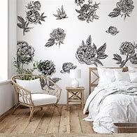 Image result for Black and White Flower Decal
