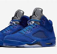 Image result for Jordan 5s Blue Suede