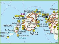 Image result for Map of Greek Island Paros Naxos