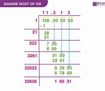Image result for Square Root of 128