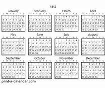 Image result for 1812 Calendar